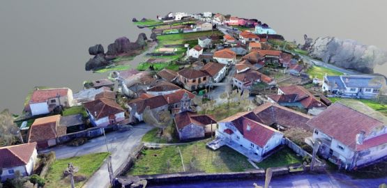Modelo 3D y escaneado núcleo rural para estudio urbanístico